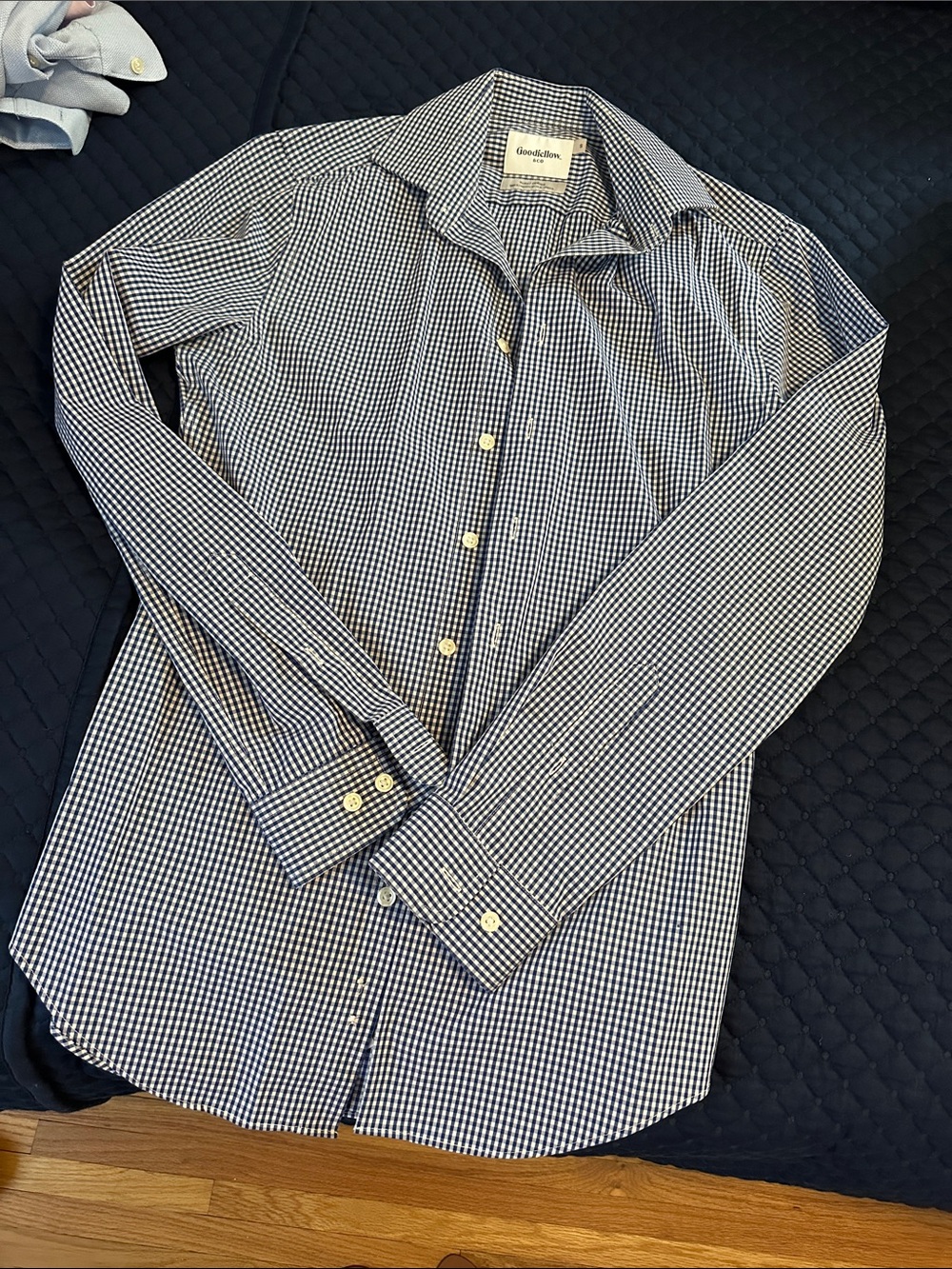 Goodfellow & Co Blue and White Gingham Dress Shirt